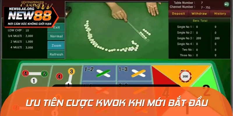 Ưu tiên cược Kwok là cách chơi Fan Tan đơn giản, dễ hiểu
